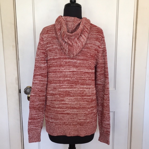 NWOT Gap Men’s Red Hooded Knit Sweater, S - Picture 2 of 6